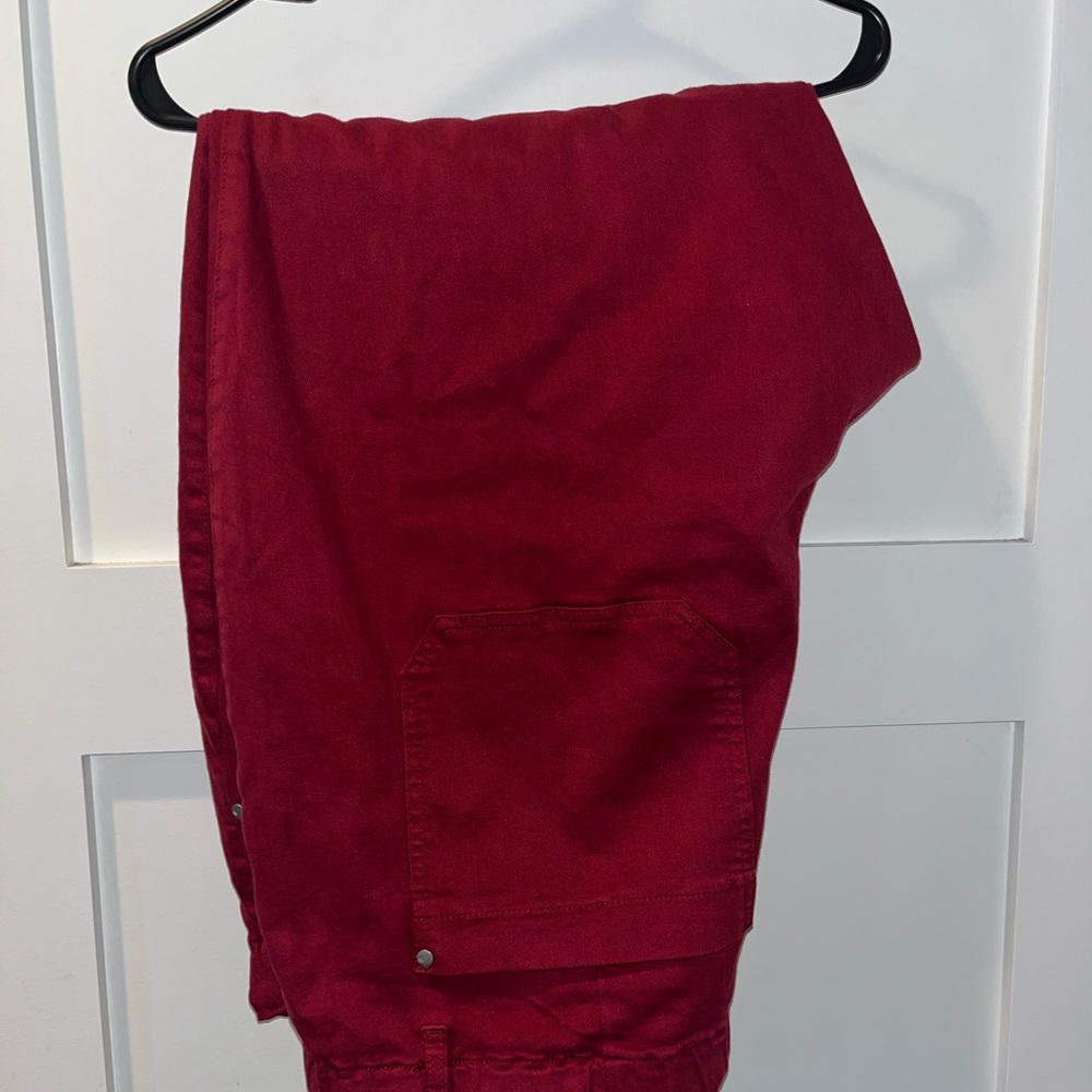 Judy Blue Running Errands High-Rise Denim Joggers scarlet
